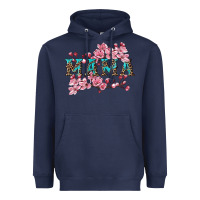 Navy mama with cherry blossoms Heavyweight Hoodie - Artiststas