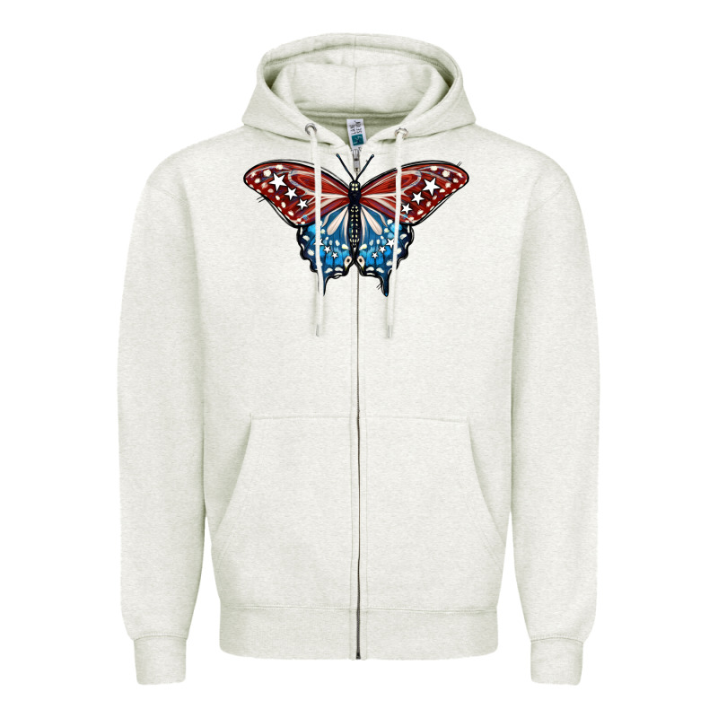 Patriotic American Butterfly Zipper Hoodie by LillyAllenDesigns | Teevron