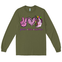 Army Green Peace Love Unicorn Long Sleeve Tee - Jasminsmagicworld
