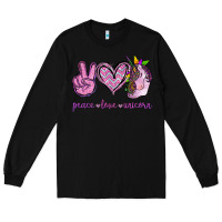 Black Peace Love Unicorn Long Sleeve Tee - Jasminsmagicworld