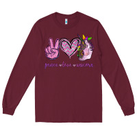Burgundy Peace Love Unicorn Long Sleeve Tee - Jasminsmagicworld