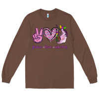 Chestnut Peace Love Unicorn Long Sleeve Tee - Jasminsmagicworld