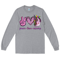 Heather Grey Peace Love Unicorn Long Sleeve Tee - Jasminsmagicworld