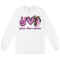 White Peace Love Unicorn Long Sleeve Tee - Jasminsmagicworld