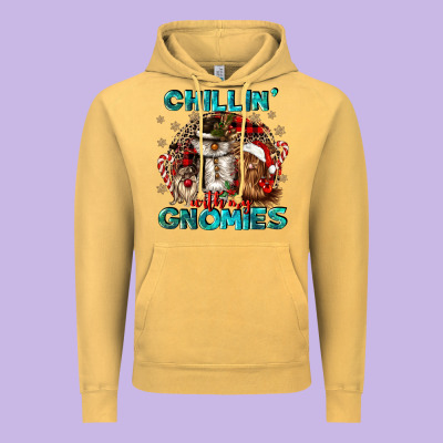 Chillin With My Gnomies Vintage Hoodie Designed By Cowgirlartshop