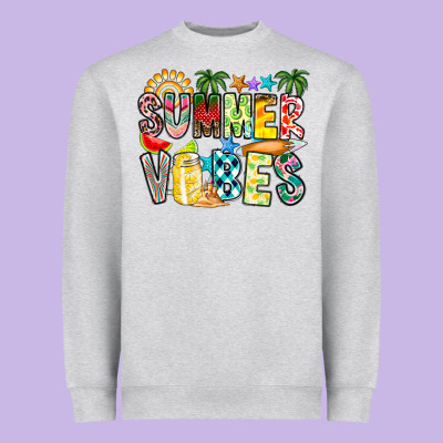 Summer Vibes Heavyweight Sweatshirt Designed By Cowhidedigitalart