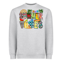 Heather Grey Summer Vibes Heavyweight Sweatshirt - CowhideDigitalArt