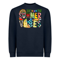 Navy Summer Vibes Heavyweight Sweatshirt - CowhideDigitalArt