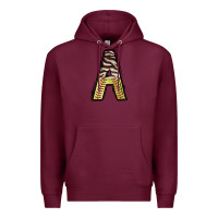Burgundy softball alphabet a Premium Hoodie - CowhideDigitalArt