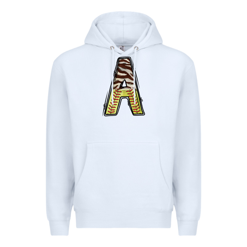 Softball Alphabet A Premium Hoodie by CowhideDigitalArt | Teevron
