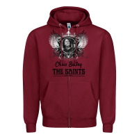 Burgundy Chris Bailey Zipper Hoodie - FloraArt