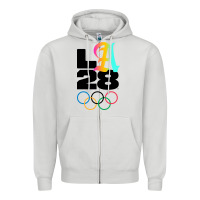 Dove Grey 2028 summer olympics Zipper Hoodie - FloraArt