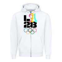 White 2028 summer olympics Zipper Hoodie - FloraArt