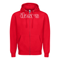 Red THE 'DOORS Zipper Hoodie - FloraArt