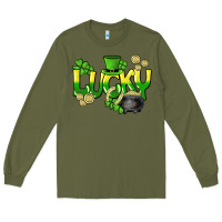 Army Green Lucky St. Patrick's Day Long Sleeve Tee - HowdyJamesFarm