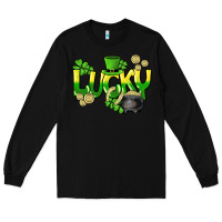 Black Lucky St. Patrick's Day Long Sleeve Tee - HowdyJamesFarm