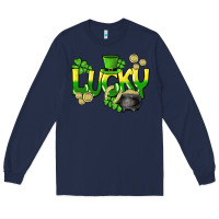Navy Lucky St. Patrick's Day Long Sleeve Tee - HowdyJamesFarm