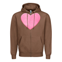 Chestnut Valentines Pink Heart Zipper Hoodie - FloraArt