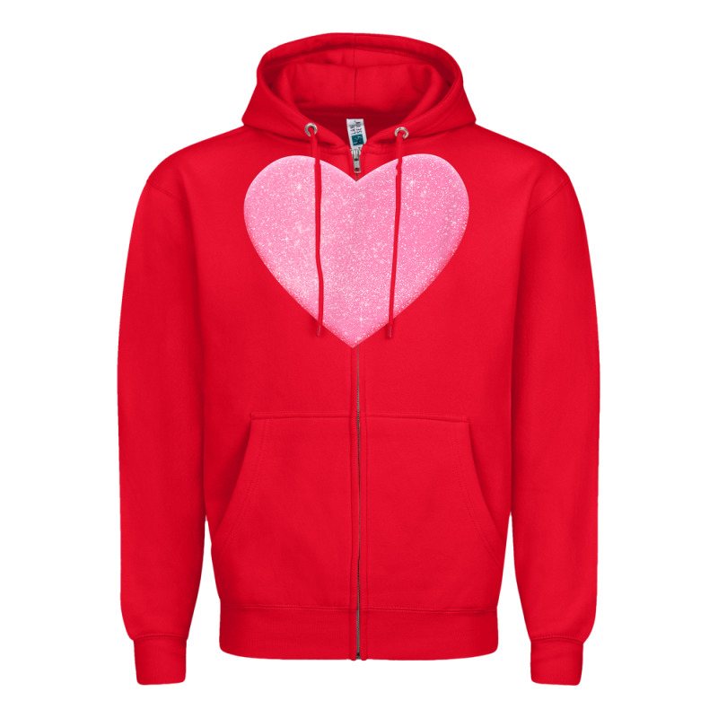 Valentines Pink Heart Zipper Hoodie by FloraArt | Teevron