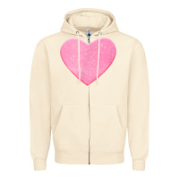Sandshell Valentines Pink Heart Zipper Hoodie - FloraArt
