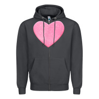 Smoke Valentines Pink Heart Zipper Hoodie - FloraArt