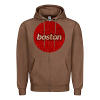 Chestnut boston   simple red circle vintage Zipper Hoodie - FloraArt