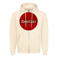 Sandshell boston   simple red circle vintage Zipper Hoodie - FloraArt