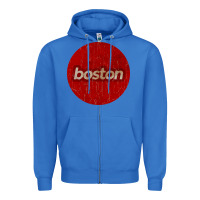 True Royal boston   simple red circle vintage Zipper Hoodie - FloraArt