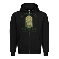 Black shotz beer worn Zipper Hoodie - FloraArt