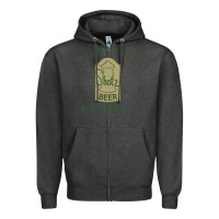 Charcoal Heather shotz beer worn Zipper Hoodie - FloraArt