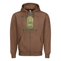 Chestnut shotz beer worn Zipper Hoodie - FloraArt
