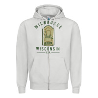 Dove Grey shotz beer worn Zipper Hoodie - FloraArt