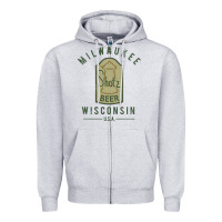 Heather Grey shotz beer worn Zipper Hoodie - FloraArt