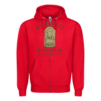 Red shotz beer worn Zipper Hoodie - FloraArt