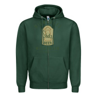 Sports Green shotz beer worn Zipper Hoodie - FloraArt