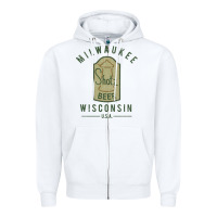 White shotz beer worn Zipper Hoodie - FloraArt