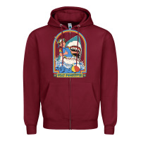 Burgundy Stay Positive Classic Zipper Hoodie - FloraArt