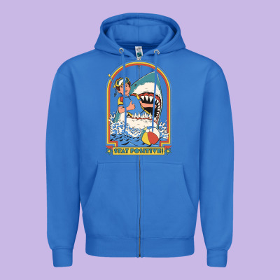 Stay Positive Classic Zipper Hoodie Designed By Floraart