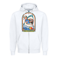White Stay Positive Classic Zipper Hoodie - FloraArt