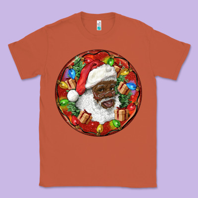 Black Santa Christmas Classic Tee Designed By Ranaportraitstore