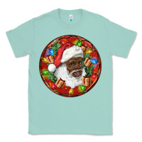 Seafoam Black Santa Christmas Classic Tee - RanaPortraitStore