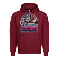 Burgundy creepshow 1 Zipper Hoodie - FloraArt