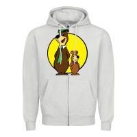 Dove Grey boo boo Zipper Hoodie - FloraArt
