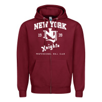 Burgundy the natural ny new york knights baseball Zipper Hoodie - FloraArt