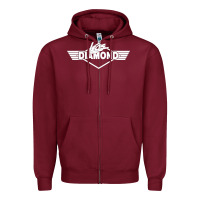 Burgundy legs diamond Zipper Hoodie - FloraArt
