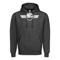 Charcoal Heather legs diamond Zipper Hoodie - FloraArt