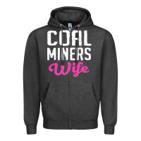 Charcoal Heather coal miners wife t shirt Zipper Hoodie - FloraArt