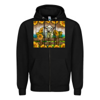 Black Western Charolais Heifer With Sunflowers Zipper Hoodie - LillyAllenDesigns