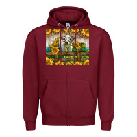 Burgundy Western Charolais Heifer With Sunflowers Zipper Hoodie - LillyAllenDesigns