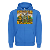 True Royal Western Charolais Heifer With Sunflowers Zipper Hoodie - LillyAllenDesigns